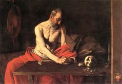 St Jerome, by Michelangelo Merisi da Caravaggio, 1607, at St John's Co-Cathedral, Valletta, Malta