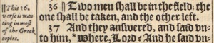 Luke 17:36 in the 1611 King James Version