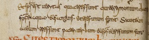 1 John 5.7 Cod. Guelf. 99 Weiss. Et spiritus est veritas   quia tres sunt   qui testimonium dant spiritus et aqua et sanguis. et tres unum sunt. Sicut etiam in caelum tres sunt   pater. verbum. et spiritus. et tres unum sunt [1]