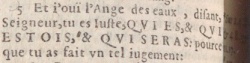 Revelation 16.5 in the 1605 French Bible