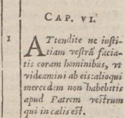 Matthew 6:1 in Beza's 1598 Latin Vulgate [5]