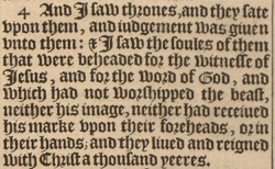 Revelation 20:4 in the 1611 King James Version