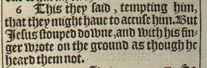 John 8:6 in the 1611 King James Version