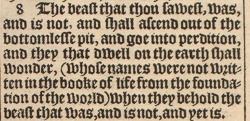 Revelation 17:8 in the KJV of 1611