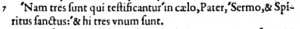 1 John 5:7 in the 1556 Latin New Testament of Theodore Beza