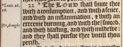 Deuteronomy 28:22 in the 1611 King James Version