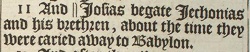 Matthew 1:11 in the 1611 King James Version