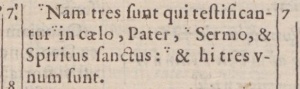 1 John 5:7 in the 1598 Latin New Testament of Theodore Beza