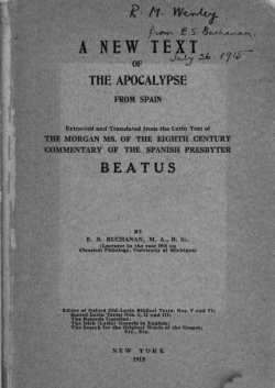 The cover of Beatus of Liébana translated in 1915 [1].