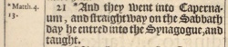 Mark 1:21 in the 1611 King James Version