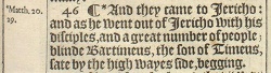 Mark 10:46 in the 1611 King James Version